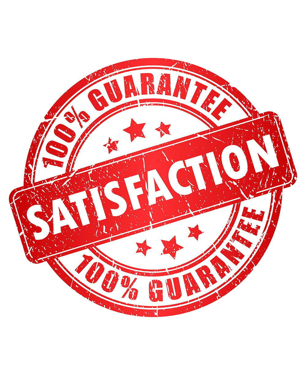 one hundred percent satisfaction guarantee stamp